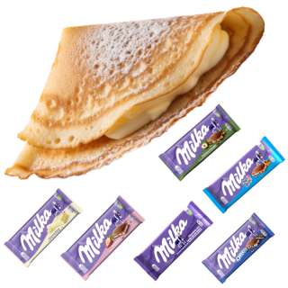 Crepe c/ chocolates Milka