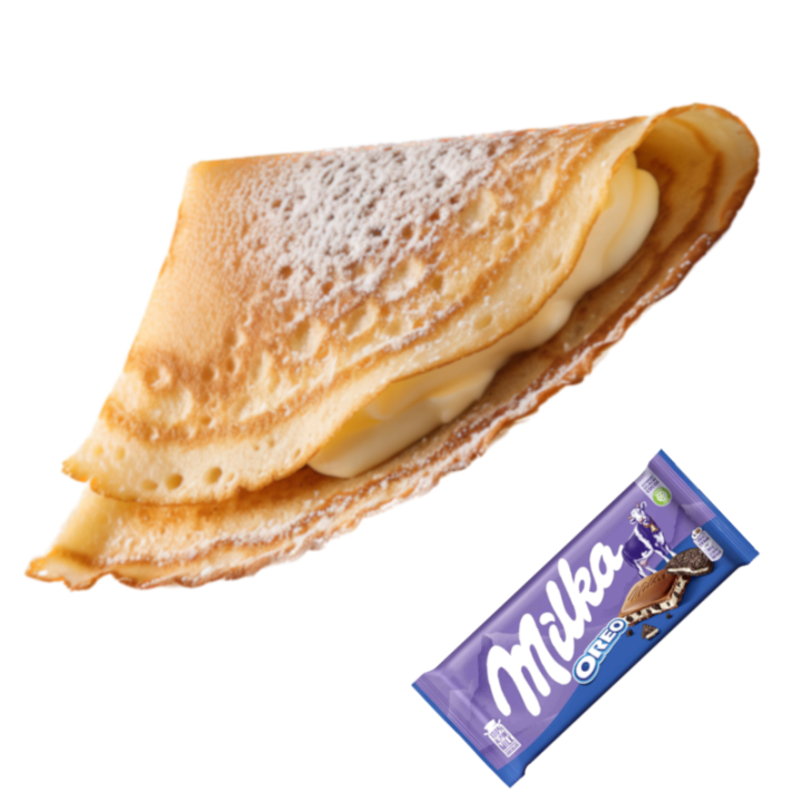 Crepe c/ chocolates Milka